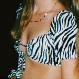 Sky to Moon Zebra Cropped Top Size Small